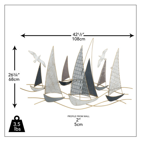 Longshore Tides Rustic Regatta Sail Boats Wall Décor & Reviews Wayfair